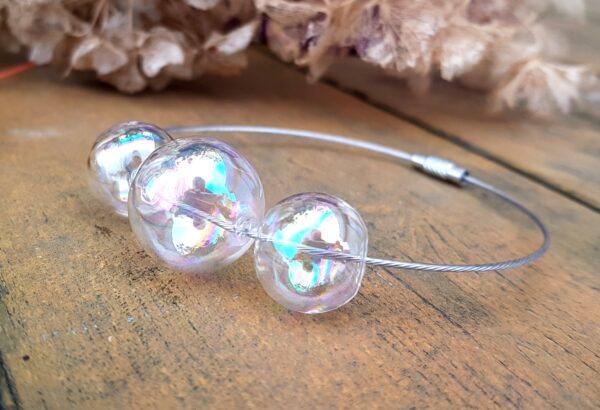 Rainbow glass bubble loop necklace, bracelet and earrings set - Image 6