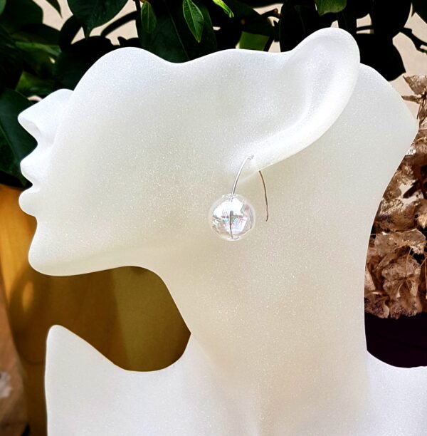 Denim choker with rainbow glass bubbles and earrings set - Image 9