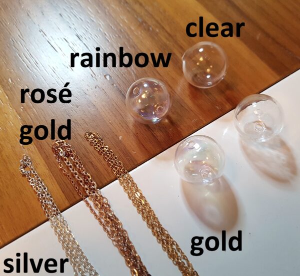 Clear glass bubble and abalone shell open choker and earrings set - Image 12