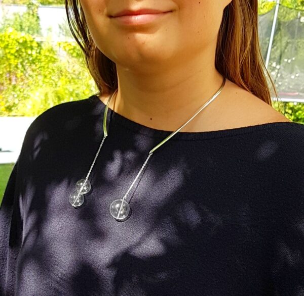 Clear glass bubble necklace and earrings set - Image 2