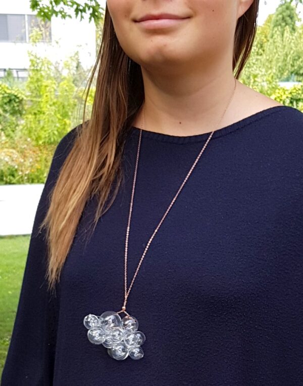 Clear glass bubble cloud necklace and earrings set - Image 9