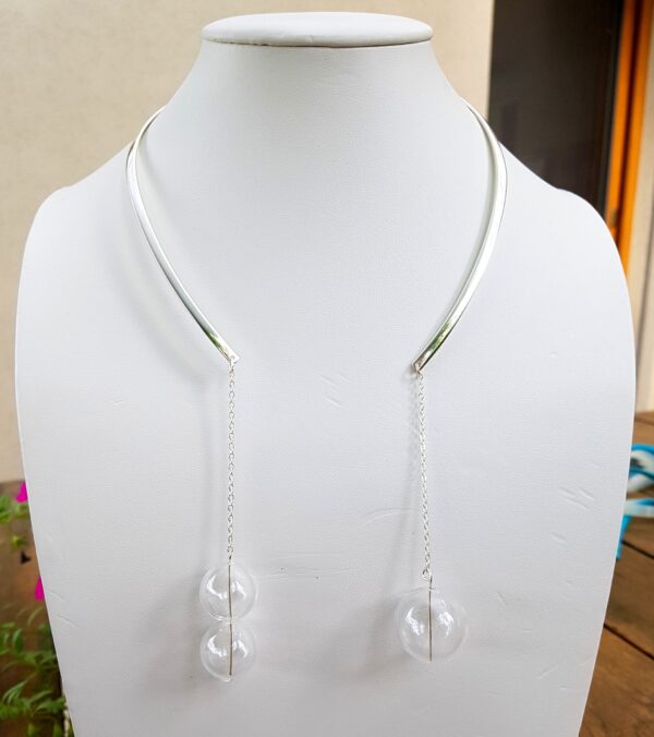 Clear glass bubble necklace and earrings set - Image 4