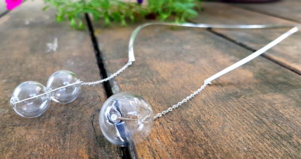 Clear glass bubble necklace and earrings set - Image 5